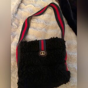 Handmade brown Shearling Shoulder Bag